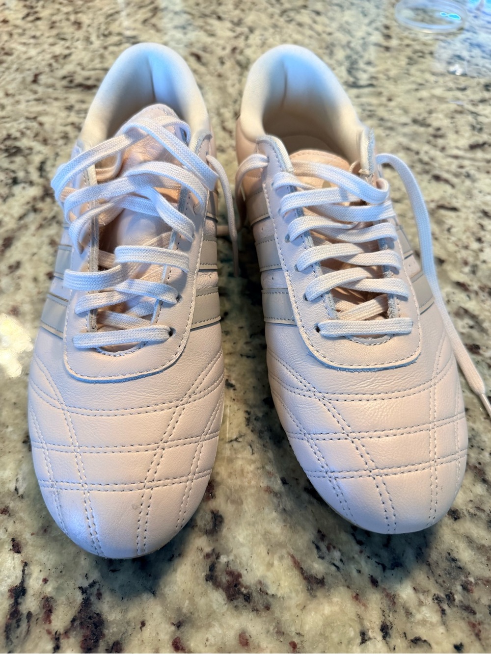 adidas Women’s Quilted Lace-Up Sneakers - Pale Pink